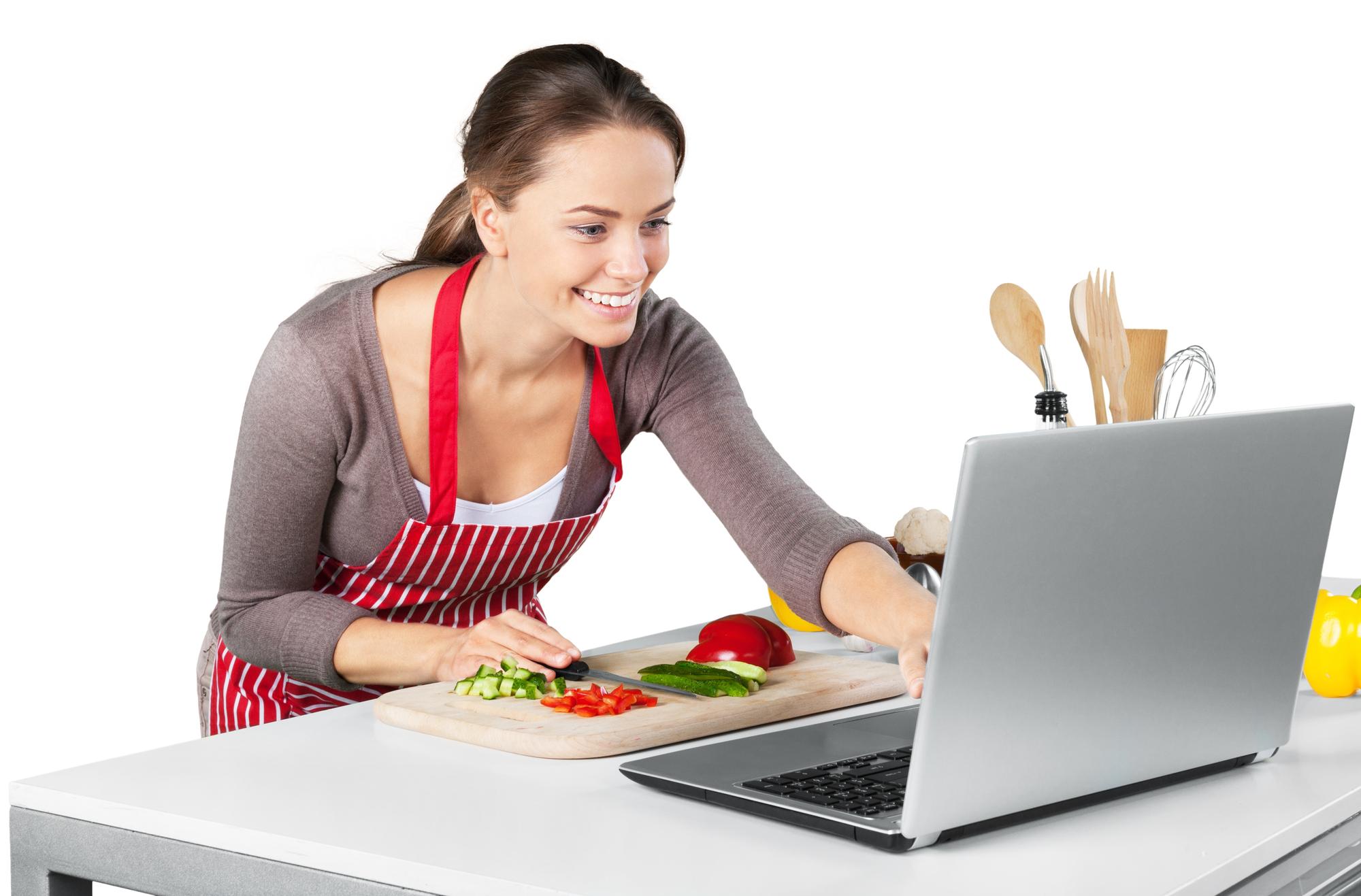 Clase virtual con estudiantes cocinando